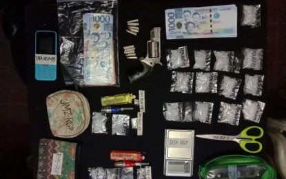 <p><strong>DRUG HAUL</strong>. Operatives of the Bacolod City Police Station 2 seized 20 sachets of suspected shabu weighing about 85 grams with an estimated street value of PHP578,000 from three suspects in Barangay 17 on Thursday night (July 16, 2020). Based on the drugs watch list, one was a high-value individual while two were street-level individuals. <em>(Photo courtesy of Bacolod City Police Office)</em></p>