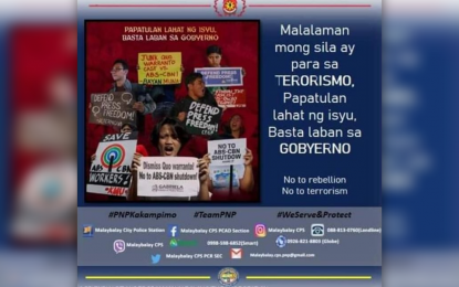 <p><strong>SORRY.</strong> The now-deleted infographic made by the Malaybalay City Police in Bukidnon that was posted on its Facebook page. The Northern Mindanao police on Friday (July 17, 2020) issued a public apology following an outcry from activists and journalists.<em> (Image courtesy of the Malaybalay City Police Office)</em></p>