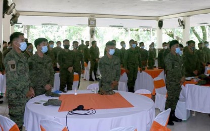 <p><strong>SYMPOSIUM.</strong> Seventy-four junior officers of the 1st Infantry Division attend a three-day Company Commander's Symposium in Camp Major Cesar Sang-an in Labangan, Zamboanga del Sur. The symposium, which culminated last weekend, is conducted yearly to assess, enhance and empower junior officers in the field. <em>(Photo courtesy of 1st Infantry Division Public Affairs Office)</em></p>