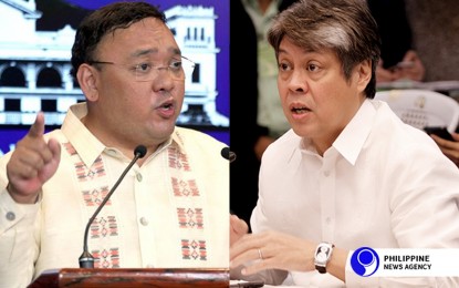 <p>Presidential Spokesperson Harry Roque and Senator Francis “Kiko” Pangilinan</p>