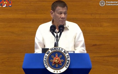 <p><strong>RENEWED HOPE</strong>. President Rodrigo Duterte delivers his 5th State of the Nation Address at the House of Representatives in Quezon City on Monday (July 27, 2020). Many residents of Central Luzon said the President's pronouncements brought renewed hope for development amid this challenging time when the country is battling the coronavirus disease 2019. <em>(Presidential photo)</em></p>