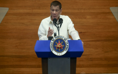 <p><strong>FIGHT FOR HUMAN RIGHTS.</strong> President Rodrigo Duterte delivers his fifth State-of-the-Nation Address (SONA) at the Batasang Pambansa in Quezon City on Monday (July 27, 2020). Duterte said his administration won’t dodge its obligation to fight for human rights. <em>(Presidential photo)</em></p>