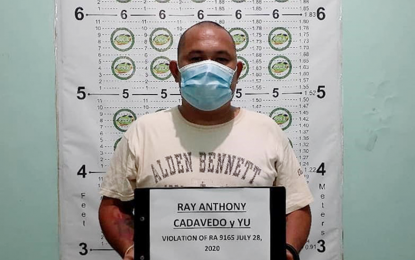 <p><strong>ARRESTED.</strong> Mugshot of drug suspect Anthony Cadavedo after his arrest Tuesday (June 28, 2020) by police and Philippine Drug Enforcement Agency agents in Dipolog City. Cadavedo is a barangay councilor in Dipolog City. <em>(Photo courtesy of PDEA-Zamboanga del Norte)</em></p>