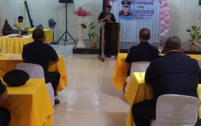 <p><strong>BFP MODERNIZATION</strong>. Bureau of Fire Protection Western Visayas Director, S/Supt. Jerry Candido, interfaces with Fire Marshals and Municipal Fire Prevention Officers in Antique at Pearl Garden Resort in San Jose de Buenavista on Wednesday (July 29, 2020). Candido said President Rodrigo Duterte's SONA pronouncement to modernize the BFP is necessary for them to provide better and efficient service<em>. (Photo courtesy of BFP Antique)</em></p>