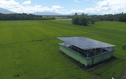 <p><strong>BOOSTING RICE PRODUCTION</strong>. One of the 13 solar-powered irrigation system (SPIS) units of the Department of Agriculture (DA)-Bicol given to registered farmers' associations in the region for free. The SPIS project worth PHP75 million is funded under the DA's rice program aimed at boosting grains production in Bicol and increasing the income of farmers.<em> (Photo courtesy of the Department of Agriculture-Bicol)</em></p>