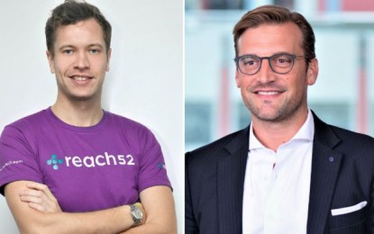 <p>Reach52 founder and CEO Edward Booty (left) and Alliance PNB Life president and CEO Alexander Grenz </p>