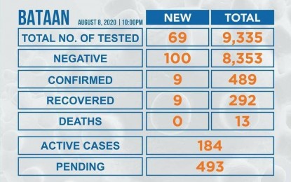 <p><strong>COVID-19 TALLY</strong>. Nine more patients have beaten Covid-19 in Bataan, bringing the total number of recoveries to 292 based on the report of the Provincial Health Office as of Saturday night (Aug. 8, 2020). On the other hand, nine individuals were added to the list of confirmed Covid-19 cases for a total tally of 489. <em>(Photo by 1Bataan)</em></p>