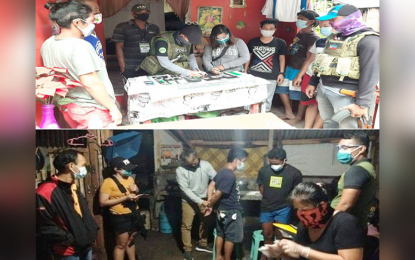 <p><strong>BUSTED.</strong> Operatives of the Philippine Drug Enforcement Agency 9 (Zamboanga Peninsula) and the police arrest 10 individuals in Ipil, Zamboanga Sibugay on Wednesday (Aug. 12, 2020) (upper photo) and Dipolog City, Zamboanga del Norte on Tuesday (Aug. 11, 2020) (lower photo). Authorities seized a total of PHP170,000 worth of illegal drugs during the separate operations. <em>(Photo courtesy of PDEA-9)</em></p>