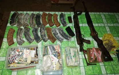 <p><strong>ARMS CACHE.</strong> Government troops discover an arms cache belonging to the communist New People's Army in the Misamis Oriental town of Claveria on Aug. 9, 2020. The Army's 58th Infantry Battalion says a former NPA combatant provided the location of the firearms and hundreds of ammunition.<em> (Photo courtesy 58IB)</em></p>