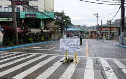 <p><strong>LOCKDOWN</strong>. Several villages in Baguio City are placed on lockdown, prohibiting residents from going in and out of the area to allow contact tracing and disinfection. Among the villages constantly included in the lockdown order is MRR Queen of Peace which is less than one kilometer from city hall. Several residents were also found positive in the area. (<em>Photo courtesy of Neil Clark Ongchango/ PIO-Baguio</em>) </p>