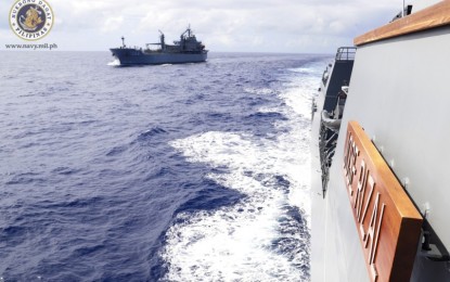 <p><strong>RIMPAC 2020.</strong> The Philippines' first-missile frigate BRP Jose Rizal (right) participates in the Rim of the Pacific 2020 off the waters of Hawaii on Monday (Aug. 17, 2020). Naval Task Force 80.5 and BRP Jose Rizal (FF-150) commander, Captain Jerry Garrido, said the ongoing naval exercises is a great opportunity for training and planning for combined naval operations. <em>(Photo courtesy of the Naval Public Affairs Office)</em></p>