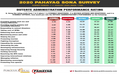 <p>Publicus Asia Inc.’s 2020 Pahayag SONA Survey</p>