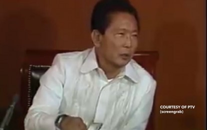 <p>Former President Ferdinand E. Marcos (Screengrab from PTV)</p>