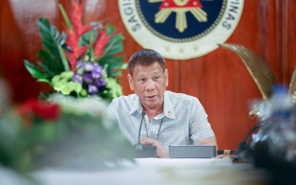 <p><strong>MECQ.</strong> President Rodrigo Roa Duterte talks to the people after holding a meeting with the Inter-Agency Task Force on the Emerging Infectious Diseases (IATF-EID) core members at the Malago Clubhouse in Malacañang on Monday (Sept. 7, 2020). Duterte placed Lanao del Sur and BAcolod City under modified enhanced community quarantine due to rising coronavirus cases.<em> (Karl Normal Alonzo/Presidential photo)</em></p>
<p> </p>