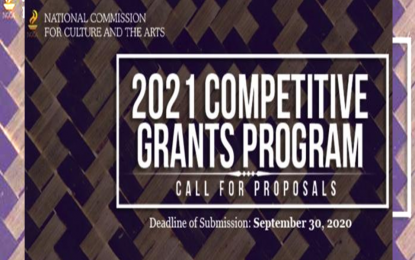 <p><strong>CULTURE AND ARTS VIA ONLINE.</strong> The National Commission for Culture and the Arts (NCCA) is now accepting proposal for the 2021 Competitive Grants Program, the deadline of which is on Sept. 30, 2020. Luring culture and arts project proponents from Central Visayas, NCCA Project Development Officer Veronica Amboni on Tuesday (Sept. 8, 2020) said the commission is expecting a surge in applications for projects that will use the online platform as avenue for implementation due to the Covid-19 pandemic.<em> (Screengrab from the NCCA website)</em></p>
