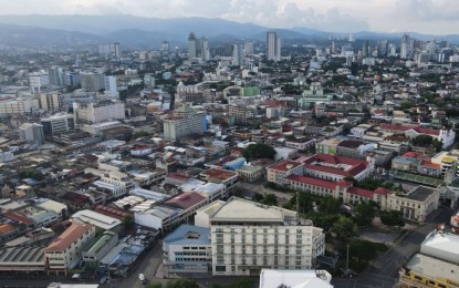 <p><strong>COVID-FREE VILLAGES</strong>. An aerial photo shows the downtown and uptown villages of Cebu City. Mayor Edgardo Labella on Tuesday (Sept. 15, 2020) said 36 of the 80 barangays in Cebu City are already cleared of Covid-19. <em>(Photo courtesy of Jun Nagac)</em></p>