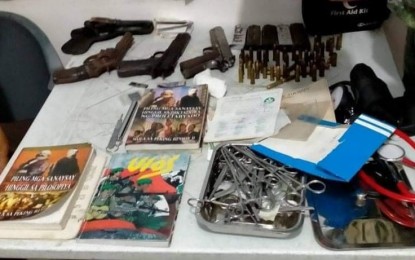 <p><strong>ANTI-INSURGENCY OPERATIONS</strong>. Government troops arrested two suspected high-ranking New People's Army leaders in Guihulngan City, Negros Oriental and seized firearms, ammunition, and alleged subversive documents on Sunday (Sept. 20, 2020). Joint military, police, and local government unit operations continue to end the insurgency in Negros Island under the President's whole-of-nation approach. (<em>Photo courtesy of the Philippine Army)</em></p>