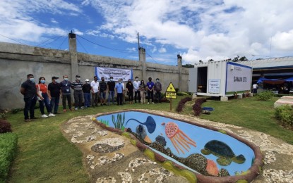 <p><strong>SEWAGE TREATMENT FACILITY.</strong> Officials of San Francisco town on Camotes Island, Cebu, led by Mayor Alfreado Arquillano Jr. (7th from right), pose with representatives of Samjin Precision Co., Ltd. during the completion ceremony of the PHP10-million water treatment facility in Barangay Poblacion on Sept. 11, 2020. Arquillano on Thursday (Sept. 24, 2020) said the facility is now processing 10 cubic meters (1,000 liters) of waste water from the town's public market per day. <em>(Photo courtesy of Engr. Gaga Mendoza)</em></p>
