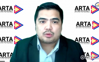<p>Anti-Red Tape Authority (ARTA) Director General Jeremiah Belgica during a Palace briefing on Sept. 24, 2020. <em>(Screenshot from RTVM Facebook page)</em></p>