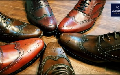 <p><strong>SHOE INDUSTRY.</strong> Godfather Shoes has stepped up to the plate by making sure that their local shoemakers are well-paid amid the pandemic. All Godfather shoes are handmade by some of the best artisanal shoemakers in Marikina. <em>(Photo of Godfather Shoes)</em></p>