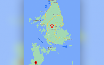 <p>Google map of Siargao Island.</p>