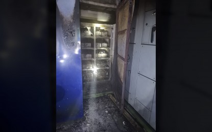 <p><strong>SANTOLAN STATION FIRE.</strong> The remains of some electrical equipment of the Light Rail Transit Line 2 (LRT-2) in its Santolan Station after being hit by a fire on Thursday (Oct. 8, 2020). The LRT-2 is now back to normal operations while the investigation into the incident is ongoing. <em>(Photo courtesy of Atty. Hernando Cabrera)</em></p>