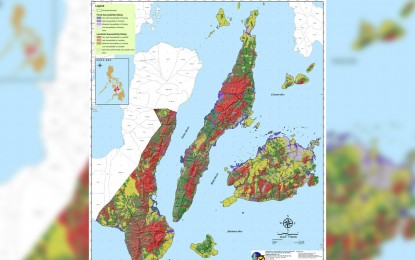<p><strong>GEOHAZARD MAP.</strong> The detailed flood and landslide hazard map in Central Visayas. MGB-7 regional director Armando Malicse on Thursday (Oct. 15, 2020) urged Central Visayas residents to follow orders of evacuation issued by their city or municipal government, to prevent loss of lives amid the La Niña phenomenon.<em> (Photo courtesy of MGB-7)</em></p>