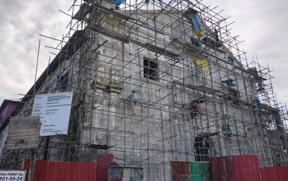 <p><strong>REMEMBERING BOHOL QUAKE.</strong> The Maribojoc Church in Bohol is currently undergoing restoration in this undated photo. The church is among those damaged by the magnitude 7.2 earthquake that jolted the province on Oct. 15, 2013. <em>(Photo courtesy of National Museum Bohol)</em></p>