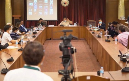 <p><strong>AMENDMENTS</strong>. Members of the small committee in the House of Representatives meet to tackle the amendments to the proposed 2021 national budget on Monday (Oct. 19, 2020). The small committee introduced institutional amendments to next year’s spending bill amounting to PHP20 billion divided among departments and agencies that need more funding. <em>(Photo courtesy of Albay Rep. Joey Salceda)</em></p>