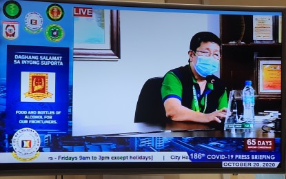 <p>Dr. Teodulfo Joselito Retuya, resident epidemiologist of the Cagayan de Oro City Health Office, during a press briefing on Tuesday (Oct. 20, 2020). <em>(PNA photo by Nef Luczon)</em></p>