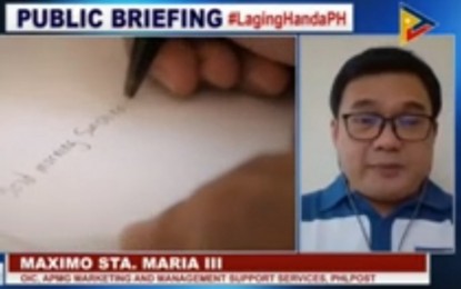 <p>Philippine Postal Corp. (PHLPost) office Assistant Post Master General Maximo Sta. Maria III and officer-in-charge for Marketing and Management Support Services <em>(Screengrabbed from PTV4)</em></p>