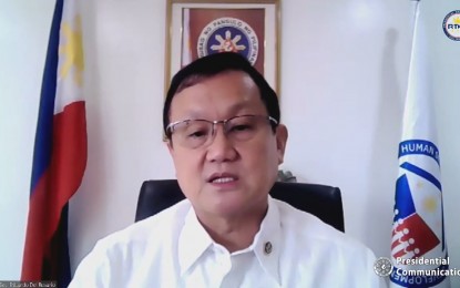 <p>Task Force Bangon Marawi (TFBM) chairman and Department of Human Settlements and Urban Development (DHSUD) Secretary Eduardo Del Rosario <em>(Screengrab from PCOO)</em></p>