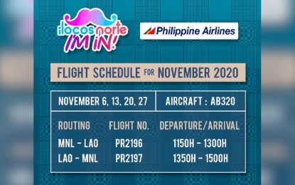 <p>PAL flight schedule for November 2020 courtesy of Ilocos Norte Tourism FB page.</p>