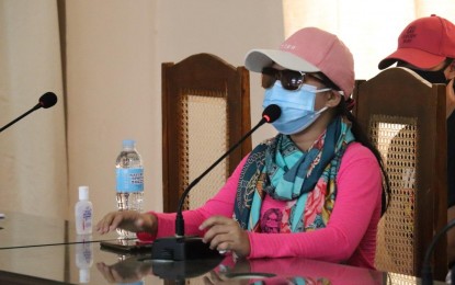 <p><strong>VICTIM OF ABUSE</strong>. 'Shane' (not her real name), 17, a former New People's Army child warrior, speaks to reporters during a press conference in Calubian, Leyte. The victim filed on Thursday (Oct. 29, 2020) a rape complaint against their former commander in the communist terrorist group before the prosecutor’s office<em>. (Photo courtesy of the Philippine Army)</em></p>