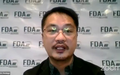 <p>Food and Drug Administration Director General Eric Domingo <em>(screenshot)</em></p>
