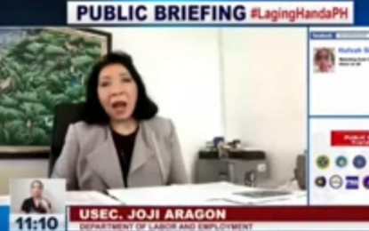 <p>DOLE Undersecretary Joji Aragon. <em>(Screengrab from Laging Handa press briefing)</em></p>