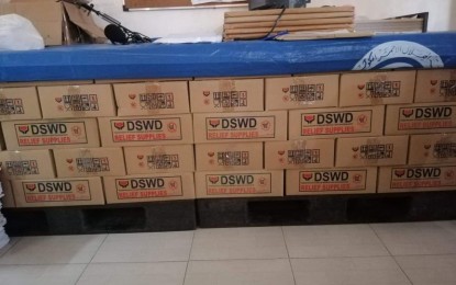 <p><strong>DISASTER RESPONSE.</strong> Food packs prepositioned at the Department of Social Welfare and Development (DSWD) provincial operations office in Eastern Samar. The agency on Friday (Oct. 30, 2020) said the region has 17,131 family food packs prepositioned in strategic areas in six provinces amid the typhoon season. <em>(Photo courtesy of DSWD)</em></p>