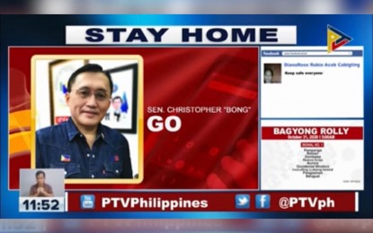 <p><strong>MONITORING PREPS</strong>. Senator Christopher Lawrence Go joins the Laging Handa briefing on Saturday (Oct. 31, 2020). Go said the President is monitoring the preparations for the onslaught of “Rolly”, ensuring that government agencies are ready to extend immediate assistance to areas along the typhoon’s path. <em>(Screengrab from the Laging Handa briefing)</em></p>