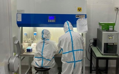<p><strong>COVID-19 TESTING</strong>. Medical technologists analyze swab samples at the Eastern Visayas Regional Covid-19 Testing Center in Tacloban City in this undated photo. The Department of Health on Saturday (Jan. 2, 2021) said 10,641 coronavirus patients in the region have recovered from the illness. <em>(Photo courtesy of EVRCTC)</em></p>