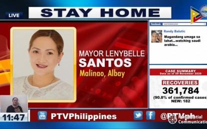 <p>Malinao, Albay Mayor Lenybelle Santos</p>