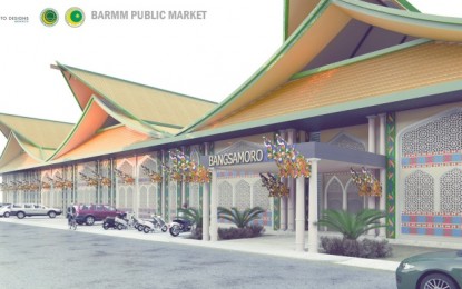 <p><strong>MORO-DESIGNED PUBLIC MARKET.</strong> The blueprint of a 'Padian a Bangsamoro' (Bangsamoro market), which will be constructed in five areas across the Bangsamoro Autonomous Region in Muslim Mindanao, a local official said Thursday (Nov. 12, 2020). The public market's design is both functional and rooted in Moro culture and tradition. <em>(Photo courtesy of MILG-BARMM)</em></p>