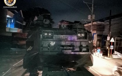 <p><strong>RIZAL RESCUE OPS.</strong> An amphibious assault vehicle (AAV) is deployed to help in the rescue operations in typhoon-affected areas in Rizal on Thursday night (Nov. 12, 2020). The Philippine Navy said each AAV can accommodate up to 20 passengers and can maneuver through deep water or floods. <em>(Photo courtesy of Naval Public Affairs Office)</em></p>