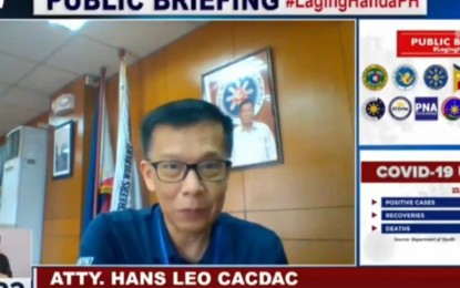 <p>OWWA Administrator Hans Leo Cacdac. <em>(Screengrab from Laging Handa briefing)</em></p>