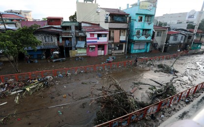 <p><strong>'ULYSSES' AFTERMATH</strong>. Mud and debris cover Yen Street in Marikina City on Friday (Nov. 13, 2020). The city is one of the areas badly hit by Typhoon Ulysses. <em>(PNA photo by Joey O. Razon)</em></p>