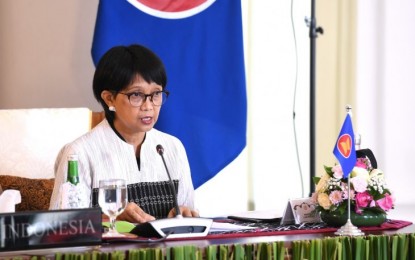 <p><strong>ASEAN-US SUMMIT.</strong> Indonesian Foreign Minister Retno Marsudi represents President Joko Widodo at the virtual 8th Asean-US Summit on Saturday (Nov. 14, 2020). She joined the meeting from the Bogor Presidential Palace in West Java on Saturday. <em>(Biro Pers Sekretariat Presiden)</em></p>