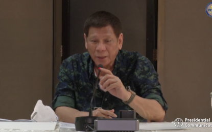 <p><strong>ILLEGAL LOGGING</strong>. President Rodrigo Roa Duterte presides a situation briefing to discuss the aftermath of Typhoon Ulysses in the Cagayan Valley Region at Tuguegarao airport in Cagayan on (Sunday) Nov. 15, 2020. Duterte ordered Environment Secretary Roy Cimatu to look into reports of illegal logging and mining following massive flooding in Cagayan Valley during the onslaught of Typhoon Ulysses. <em>(Screenshot)</em></p>