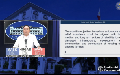 <p><strong>PRESS BRIEFING</strong>. Presidential Spokesperson Harry Roque holds virtual Palace press briefing on Monday (Nov. 16, 2020). Roque advised students of Ateneo de Manila University (ADMU) to push through with their planned mass student strike but also pass their academic requirements.<em> (Screenshot)</em></p>
