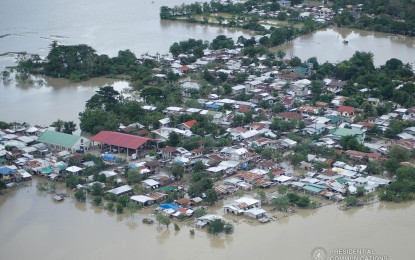 <p><strong>‘ULYSSES’ AFTERMATH.</strong> Aerial photo shows the aftermath of Typhoon Ulysses in Cagayan Valley. President Rodrigo Duterte conducted aerial inspections of severely affected areas in Cagayan Valley and Bicol Region on Sunday (Nov. 15, 2020). <em>(Presidential photo by Ace Morandante)</em></p>