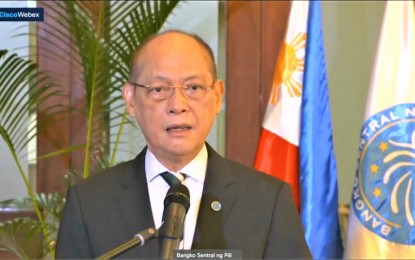 <p><strong>POST-PANDEMIC</strong>. BSP Governor Benjamin Diokno speaks during the release of the Second Semester 2020 Financial Stability Report on Wednesday (Nov. 18, 2020). He said businesses and consumers' behaviors are expected to have changes and there is a need to closely look into systemic risks. <em>(Photo taken during the BSP-lead virtual briefing)</em></p>