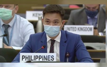 <p>Jonelle John S. Domingo, Philippine delegate at the 18<sup>th</sup> Meeting of States Parties held virtually from Geneva, Switzerland on Nov. 19 (<em>Contributed photo</em>)</p>